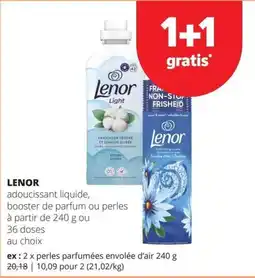 Spar Lenor adoucissant liquide, booster de parfum ou perles aanbieding