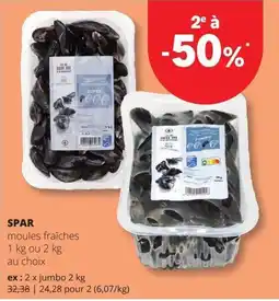 Spar moules fraîches aanbieding