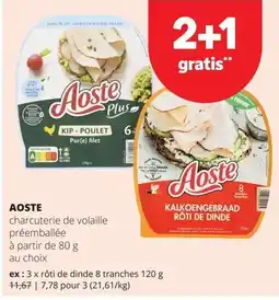 Spar Aoste charcuterie de volaille préemballée aanbieding