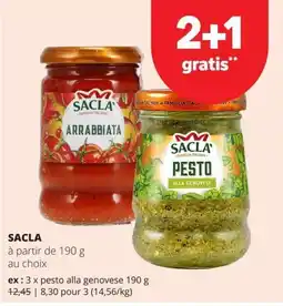 Spar Sacla pesto alla genovese aanbieding