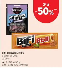 Spar Bifi ou jack links aanbieding