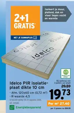 GAMMA Idelco PIR isolatie-plaat aanbieding