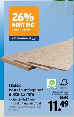 GAMMA osb3 constructieplaat aanbieding