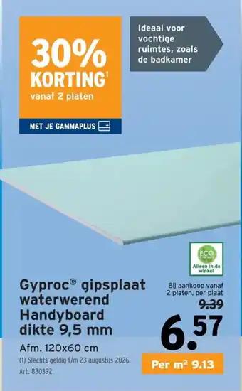 Gyproc gipsplaat waterwerend Handyboard