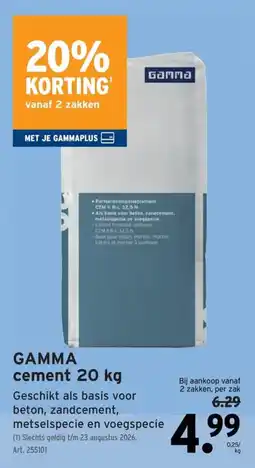 GAMMA gamma cement aanbieding