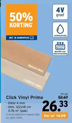 GAMMA Click Vinyl Primo aanbieding