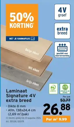 GAMMA Laminaat Signature 4V extra breed aanbieding