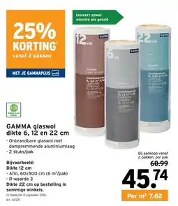 GAMMA Gamma glaswol aanbieding