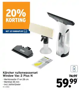 GAMMA kärcher ruitenwasserset window vac 2 plus n aanbieding
