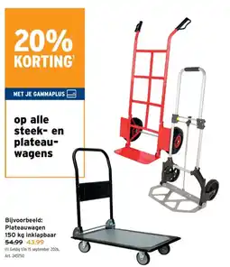 GAMMA steek- en plateau-wagens aanbieding