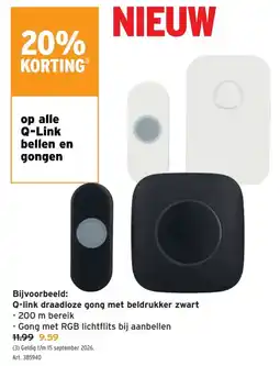 GAMMA Q-link draadloze gong met beldrukker aanbieding