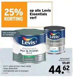 GAMMA Levis essentials mur & primer 2 in 1 aanbieding