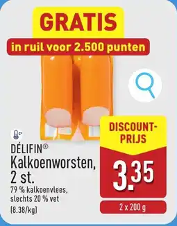 ALDI Délifin Kalkoenworsten aanbieding