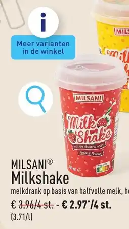 ALDI Milsani Milkshake aanbieding