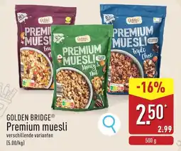 ALDI Golden Bridge Premium muesli aanbieding