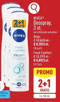 ALDI Nivea Deospray Fresh Comfort aanbieding