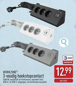 ALDI Workzone 3-voudig hoekstopcontact aanbieding