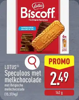 ALDI Lotus Speculoos met melkchocolade aanbieding