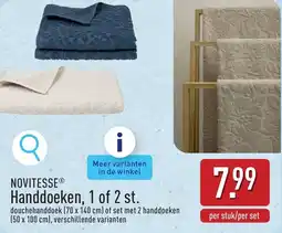 ALDI Novitesse Handdoeken, 1 of 2 st. aanbieding