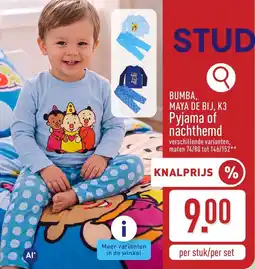 ALDI Bumba, Maya de bij, K3 Pyjama of nachthemd aanbieding