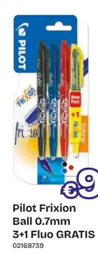 Dreamland Pilot Frixion Ball 0.7mm 3+1 Fluo GRATIS aanbieding