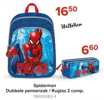 Spiderman Dubbele pennen zak / Rugtas 2 comp.
