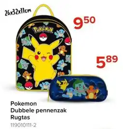 Euroshop Pokemon Dubbele pennen zak Rugtas aanbieding