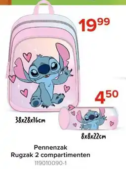 Euroshop Pennenzak Rugzak 2 compartimenten aanbieding