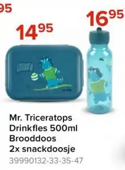 Euroshop Mr. Triceratops Drinkfles Brooddoos 2x snackdoosje aanbieding