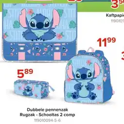 Euroshop Dubbele pennenzak Rugzak - Schooltas 2 comp aanbieding