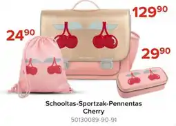 Euroshop Schooltas-Sportzak-Pennentas Cherry aanbieding