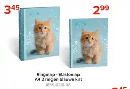 Euroshop Ringmap - Elastomap A4 2 ringen blauwe kat aanbieding