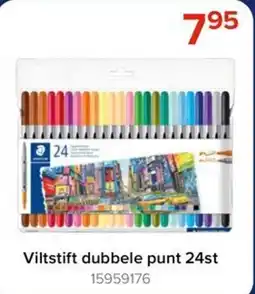 Euroshop Viltstift dubbele punt 24st aanbieding