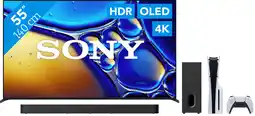 Coolblue Sony Bravia 8 II 55 QD-OLED (2025) + Sony Bravia Theatre Bar 7 Zwart + PlayStation 5 Slim aanbieding