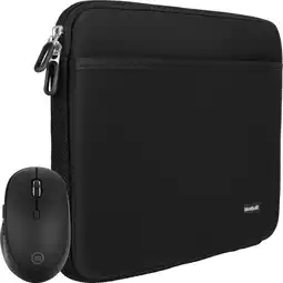 Coolblue BlueBuilt Laptophoes 36 cm 15 inch S Zwart + Tradendum Draadloze Muis aanbieding