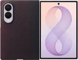 Coolblue Samsung Galaxy Z Fold 8 Back Cover Carbone avec Aimant Rouge aanbieding