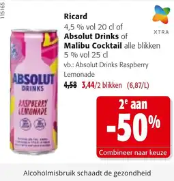 Colruyt Absolut drinks malibu cocktail aanbieding