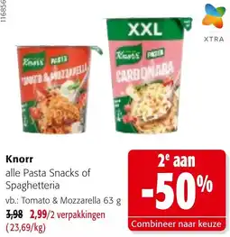 Colruyt Knorr alle Pasta Snacks of Spaghetteria aanbieding