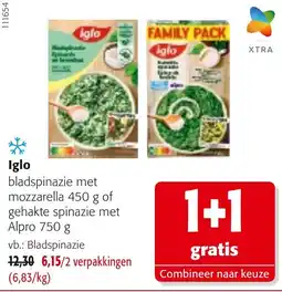 Colruyt Iglo bladspinazie met mozzarella aanbieding