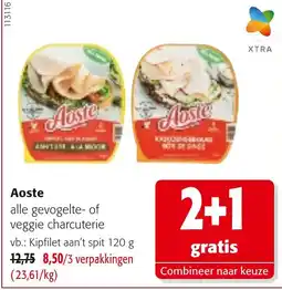 Colruyt Aoste alle gevogelte- of veggie charcuterie aanbieding