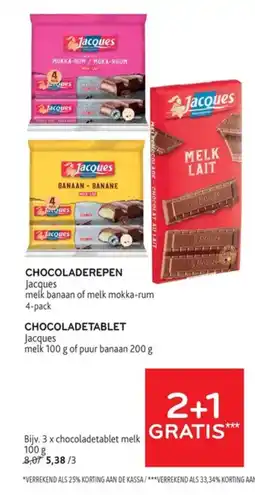 Alvo chocoladetablet jacques aanbieding