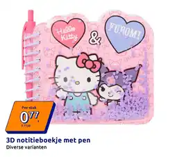 Action 3D notitieboekje met pen aanbieding