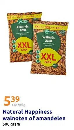 Action Natural Happiness walnoten of amandelen aanbieding