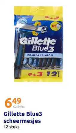 Action Gillette Blue3 scheermesjes aanbieding
