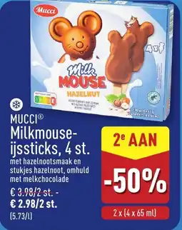 ALDI Mucci Milk Mouse Ijssticks aanbieding