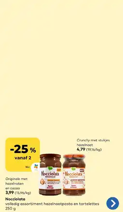 Bio Planet Nocciolata volledig assortiment hazelnootpasta en tartelettes aanbieding