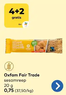 Bio Planet Oxfam fair trade sesamreep aanbieding