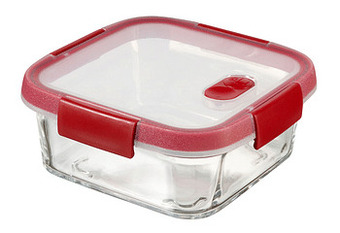 Makro Curver Vershouddoos vierkant Smart cook 0,7 l transparant/rood aanbieding
