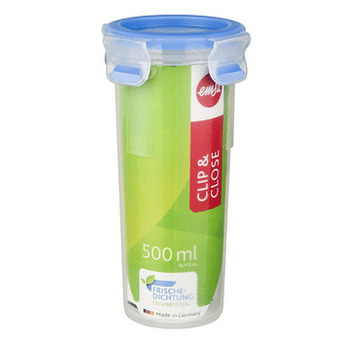 Makro Emsa Vershouddoos rond Clip & Close 0,5 l transparant/blauw aanbieding