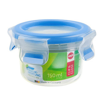 Makro Emsa Vershouddoos rond Clip & Close 0,15 l transparant/blauw aanbieding